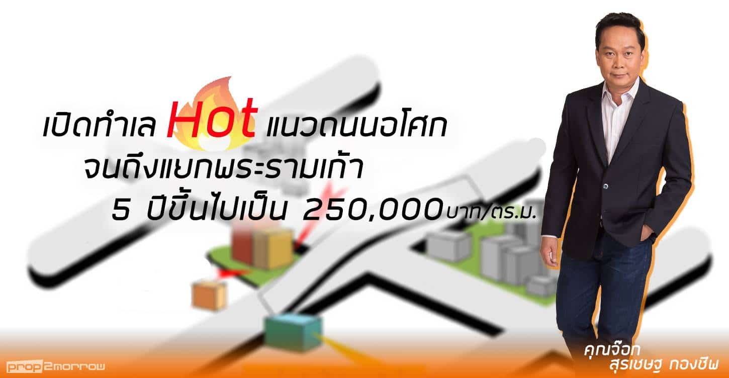 You are currently viewing เปิดทำเล HOT!! แนวถนนอโศกจนถึงแยกพระรามเก้า 5 ปีขึ้นเป็น 250,000/ตร.ม.