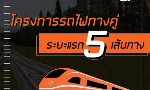 UpDate โครงการลงทุนด้านการคมนาคม ปี 2560  โครงการรถไฟทางคู่ ระยะแรก 5  เส้นทาง