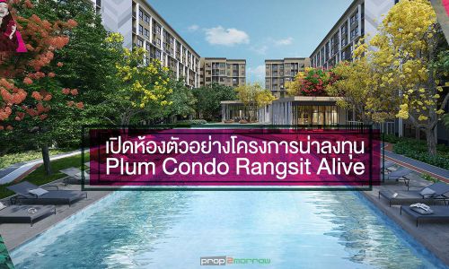 เปิดห้องตัวอย่างโครงการน่าลงทุน PLUM CONDO RANGSIT ALIVE