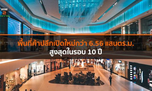 พื้นที่ค้าปลีกเปิดใหม่ปี’61เติบโตจากปีก่อนกว่า 96%