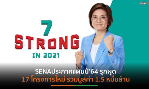 SENAประกาศแผนปี’64รุกผุด 17 โครงการใหม่ รวมมูลค่า 1.5 หมื่นล้าน