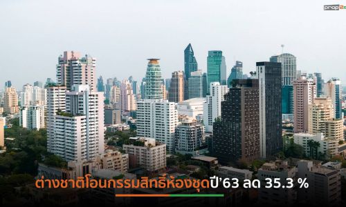 โควิด-19พ่นพิษต่างชาติโอนห้องชุดปี’63 ลด 35.3 %