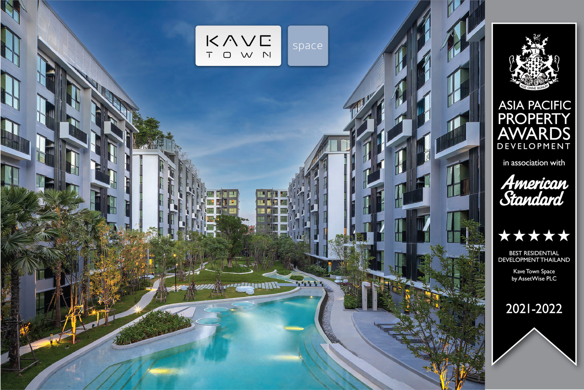 You are currently viewing ASWปลื้ม”Kave Town Space” คว้ารางวัล “Best Residential Development Thailand”