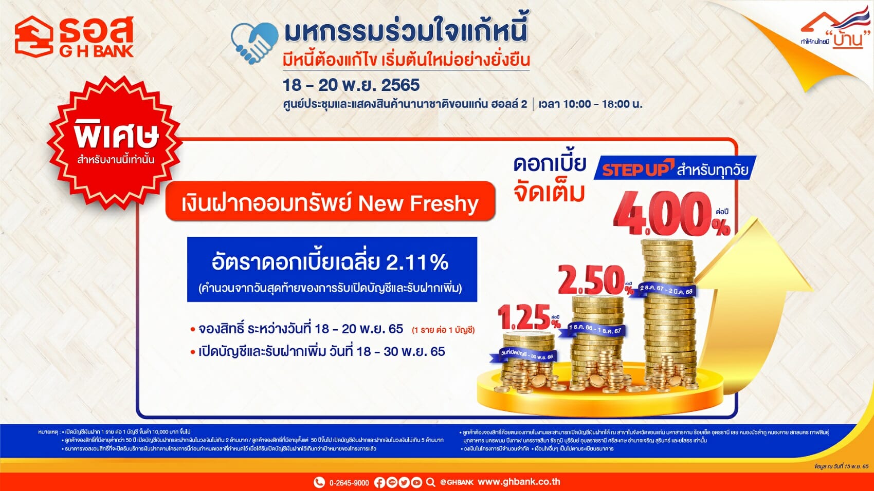 You are currently viewing ธอส. เปิดรับฝากออมทรัพย์ New Freshy ผลตอบแทนสูงสุดถึง 4.00% ต่อปี